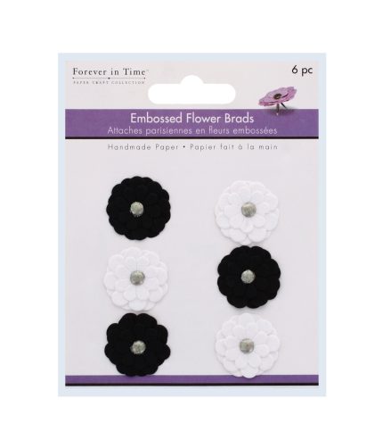 Embossed Flower Brads – Decorative Fasteners for Craft & DIY