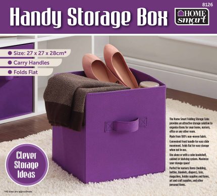 Handy Purple Foldable Storage Box for Home Organization