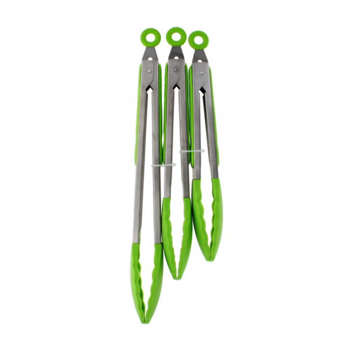 Green Silicon Tong Pack of 3