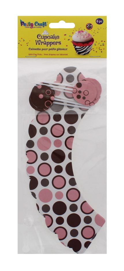 Party Craft Cupcake Wrappers Pink Retro – Vintage-Inspired Cupcake Decor for Parties