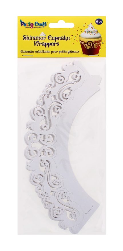 Party Craft Shimmer Cupcake Dove White – Elegant White Cupcake Wrappers