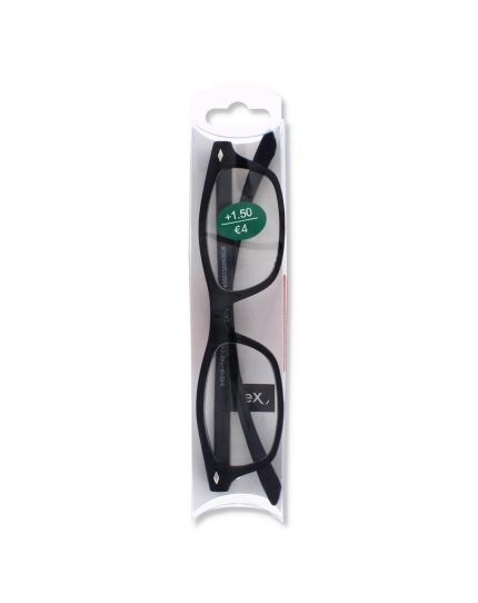 Lightweight +1.50 Black Full-Rim Glasses for Reading