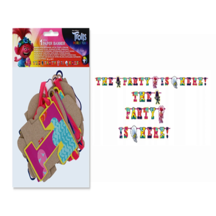 Trolls Happy Birthday Banner – Vibrant Party Decoration